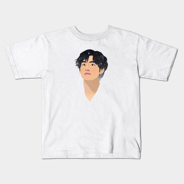 BTS V SKY Kids T-Shirt by InsArt